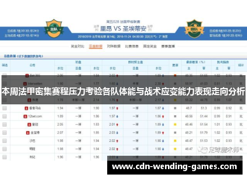 本周法甲密集赛程压力考验各队体能与战术应变能力表现走向分析